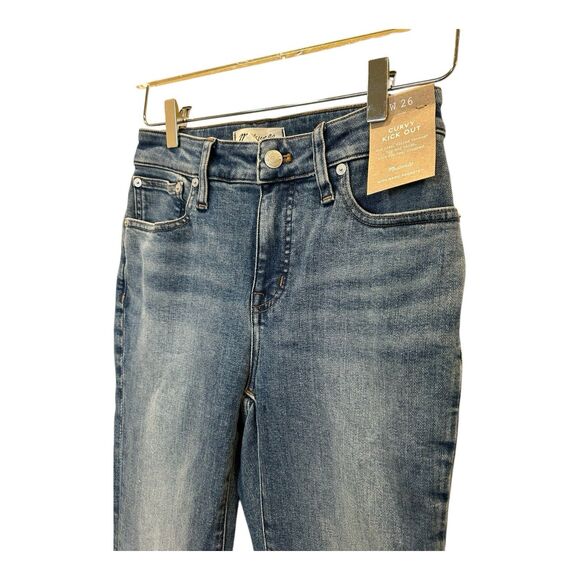 MADEWELL NWT Women's Curvy Kick Out Crop Jean Sz 26 Med Wash N1 - Picture 2 of 5